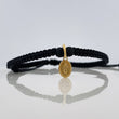 Pulsera Tejida Negra Virgen Milagrosa 0.55gr / Oro Amarillo 18K %