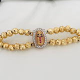 Pulsera Tejida Negra Virgen Guadalupe 5gr / Tres Oros 18K %