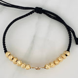 Pulsera Tejida Negra Virgen Guadalupe 5gr / Tres Oros 18K %