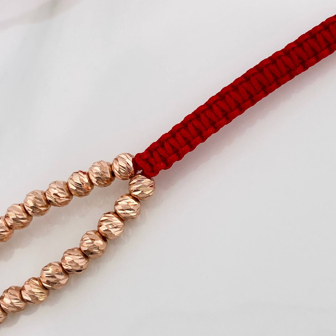 Pulsera Tejida Roja Virgen Guadalupe 5.3gr / Oro Rosa 18K %