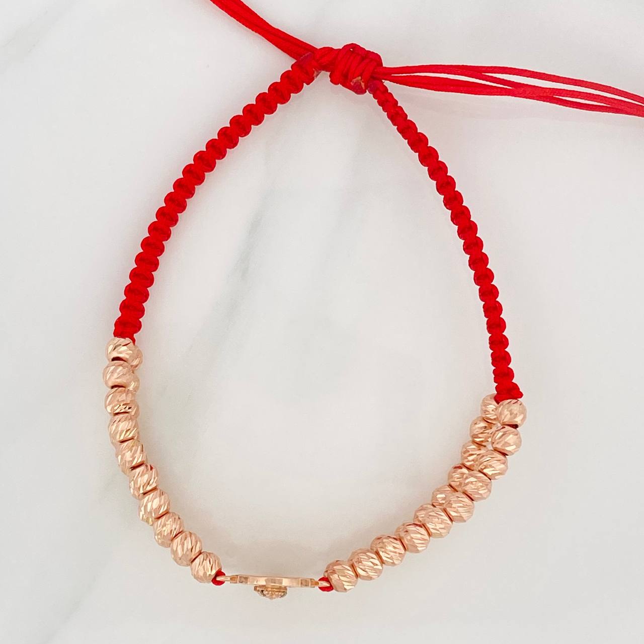 Pulsera Tejida Roja Virgen Guadalupe 5.3gr / Oro Rosa 18K %