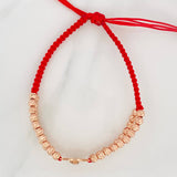 Pulsera Tejida Roja Virgen Guadalupe 5.3gr / Oro Rosa 18K %