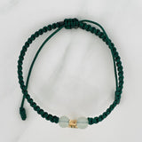 Pulsera Tejida Verde Cruz 2.55gr / Oro Amarillo 18K %