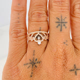 Anillo Corona Corazones 2.6gr / T5 3/4 / Oro Rosa 18K %