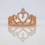 Anillo Corona Corazones 2.6gr / T5 3/4 / Oro Rosa 18K %
