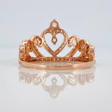 Anillo Corona Corazones 2.6gr / T5 3/4 / Oro Rosa 18K %