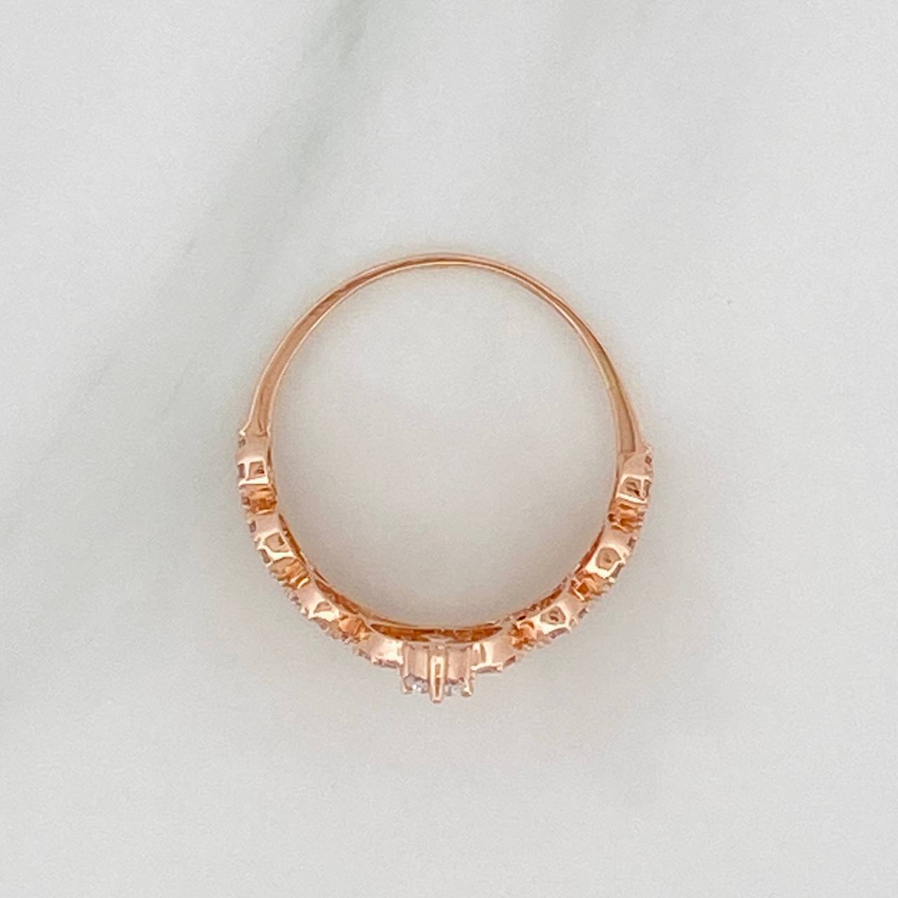 Anillo Corona Corazones 2.6gr / T5 3/4 / Oro Rosa 18K %