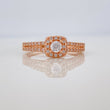 Anillo Halo Cuadrado 2.4gr / T6 1/2 / Oro Rosa 18K %