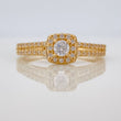 Anillo Halo Cuadrado 2.6gr / T7 1/4 / Oro Amarillo 18K %