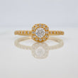 Anillo Solitario Halo Cuadrado 2.05gr / T6 / Oro Amarillo 18K %
