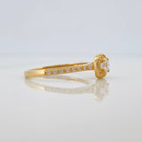 Anillo Solitario Halo Cuadrado 2.05gr / T6 / Oro Amarillo 18K %