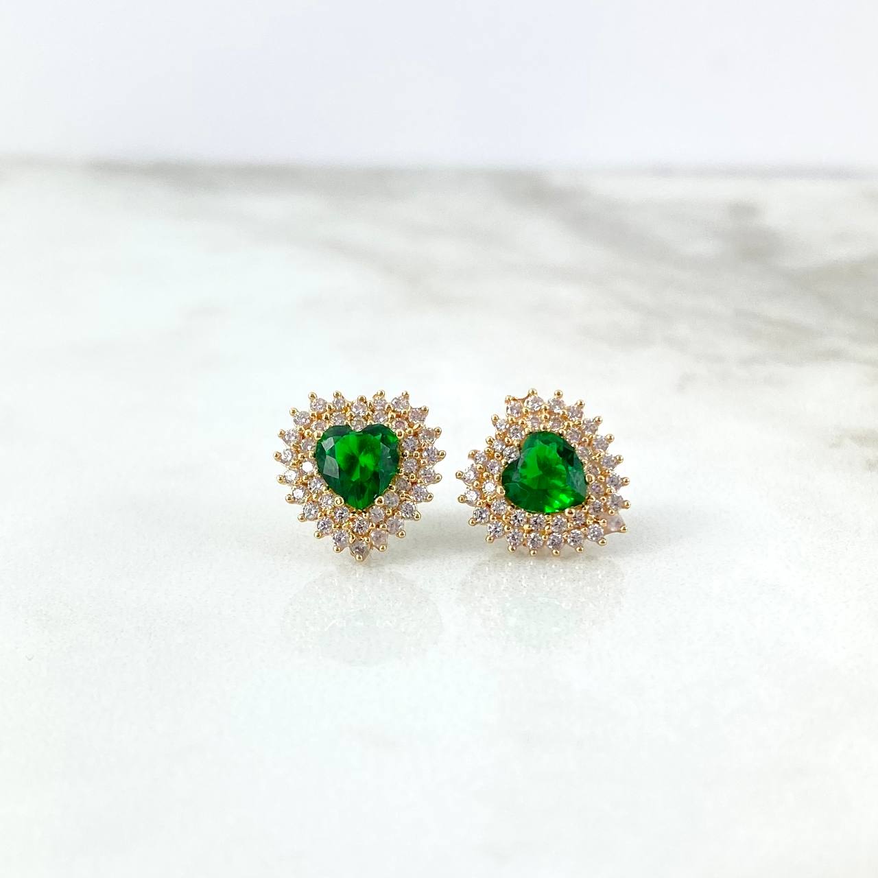 Topos Halo Corazon 3.9gr / Broche Mariposa Circones Blancos Verdes Oro Amarillo *