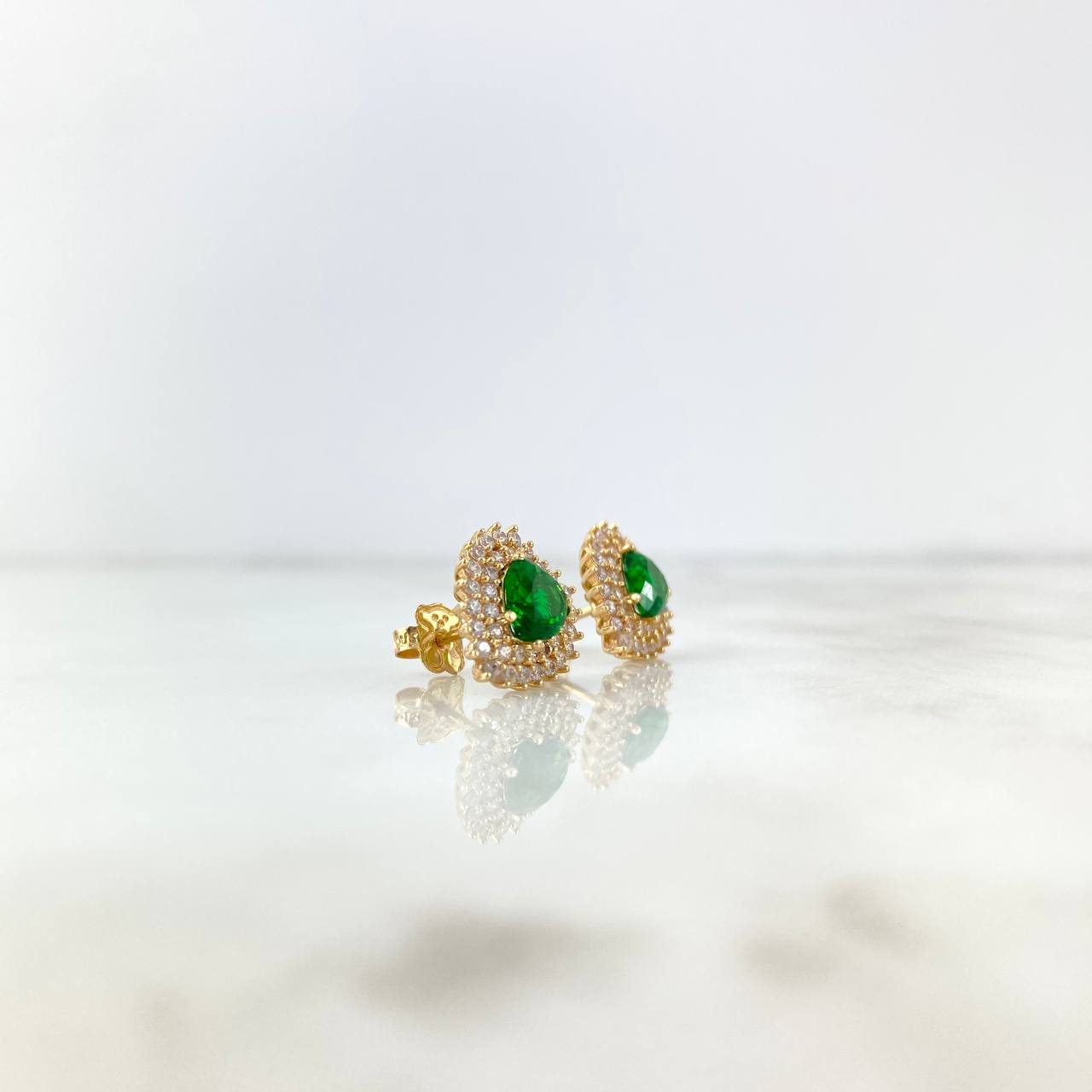 Topos Halo Corazon 3.9gr / Broche Mariposa Circones Blancos Verdes Oro Amarillo *