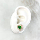 Topos Halo Corazon 3.9gr / Broche Mariposa Circones Blancos Verdes Oro Amarillo *