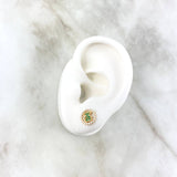 Topos Circulo Oso TS 1.65gr / Broche Mariposa Circones Blancos Verdes Oro Amarillo *
