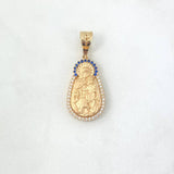 Dije Virgen del Carmen 5.2gr / 3.2cm / Circones Blancos Azules Oro Amarillo