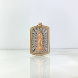 Dije Virgen de Guadalupe 12.65gr / 4.8cm / Circones Blancos Tres Oros