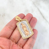 Dije Virgen de Guadalupe 12.65gr / 4.8cm / Circones Blancos Tres Oros