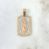 Dije Virgen de Guadalupe 12.65gr / 4.8cm / Circones Blancos Tres Oros