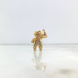 Dije Oso Overol 5.7gr / 3.5cm / Circones Colores Oro Amarillo