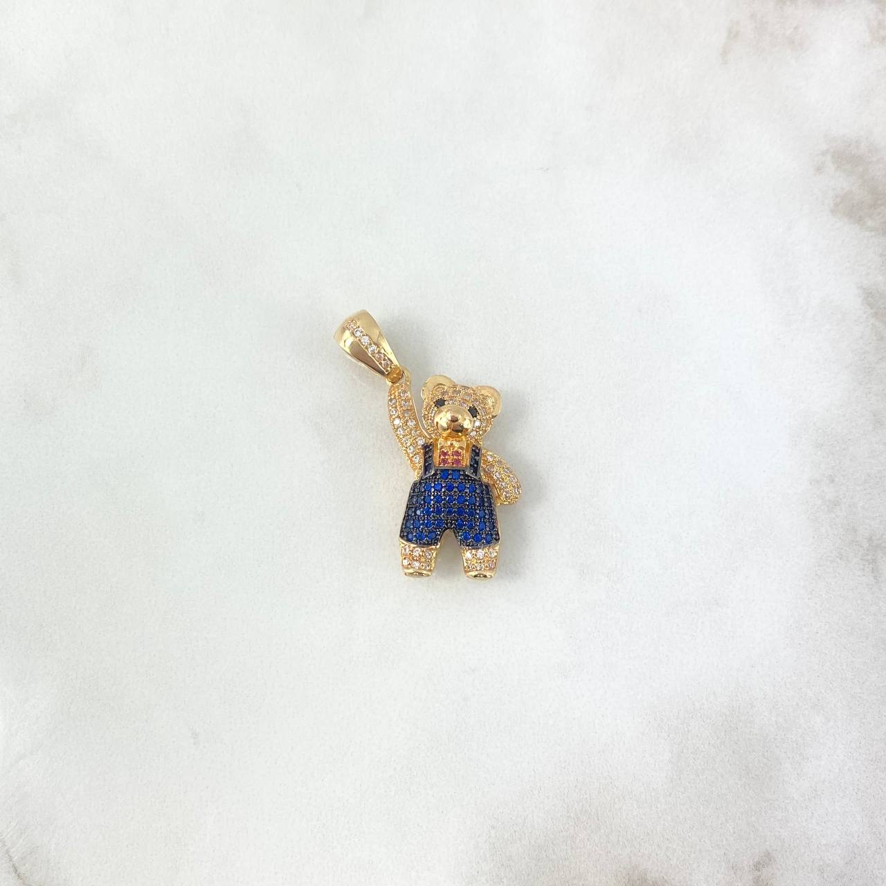 Dije Oso Overol 5.7gr / 3.5cm / Circones Colores Oro Amarillo