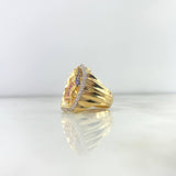 Anillo Virgen de Guadalupe 15.5gr / T11 / Circones Blancos-Azules-Fucsias Dos Oros Amarillo Blanco