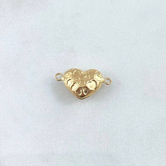 Herraje Corazón Tallado 0.75gr / 1.8cm / Troquelado Relieve Oro Amarillo 18K *