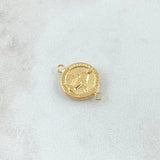 Herraje Virgen Milagrosa 0.8gr / 1.2cm-1.8cm / Circulo Texturizado Oro Amarillo 18K *