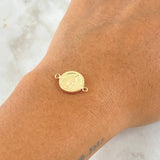 Herraje Virgen Milagrosa 0.8gr / 1.2cm-1.8cm / Circulo Texturizado Oro Amarillo 18K *