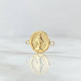 Herraje Virgen Milagrosa 0.85gr / 1.2cm-1.8cm / Circulo Texturizado Oro Amarillo 18K ©