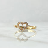 Anillo Silueta Corazón 1.65gr / T6 1/2 / Circones Blancos Oro Amarillo 18K *