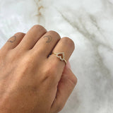 Anillo Silueta Corazón 1.65gr / T6 1/2 / Circones Blancos Oro Amarillo 18K *