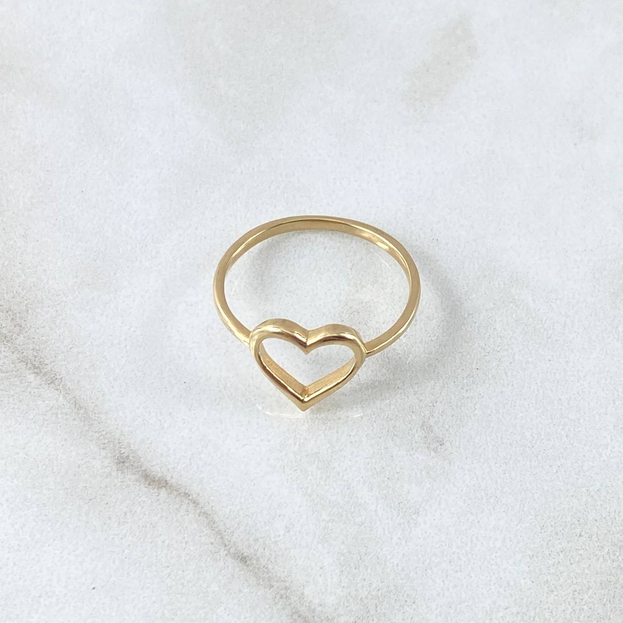 Anillo Silueta Corazón 1.7gr / T7 / Liso Oro Amarillo 18K