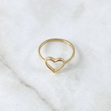 Anillo Silueta Corazón 1.7gr / T7 / Liso Oro Amarillo 18K