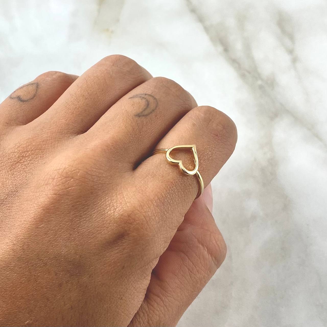 Anillo Silueta Corazón 1.6gr / T7 / Liso Oro Amarillo 18K