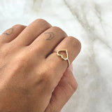 Anillo Silueta Corazón 1.7gr / T7 / Liso Oro Amarillo 18K