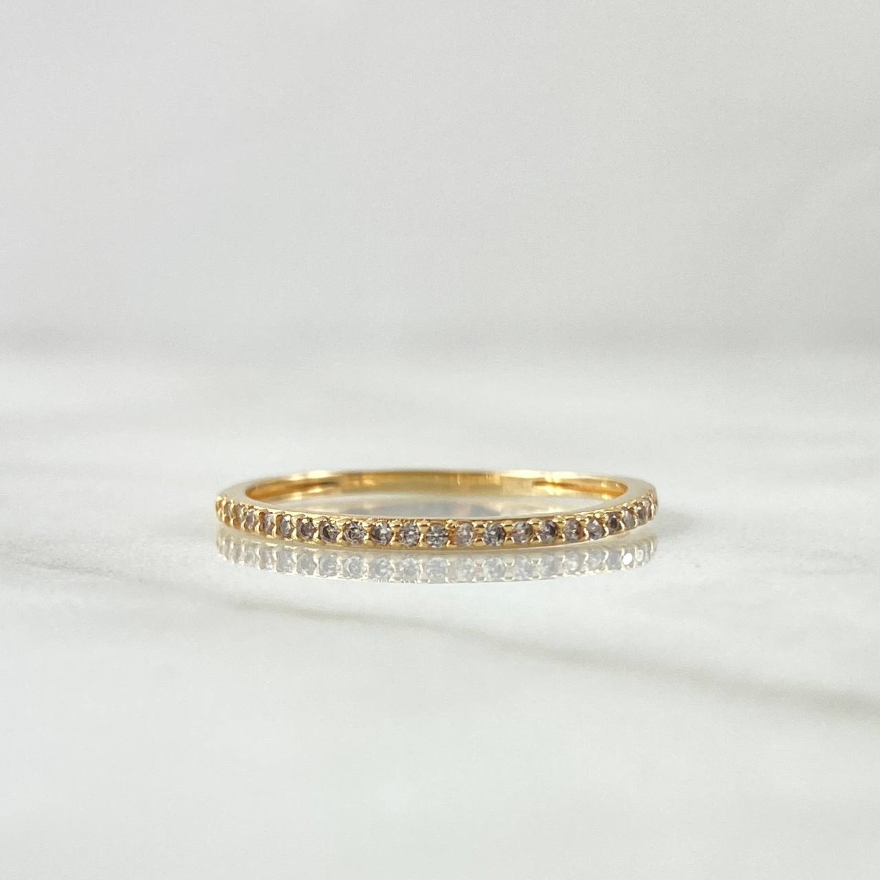Anillo Churumbela 1.25gr / T7 3/4 / Circones Blancos Oro Amarillo 18K