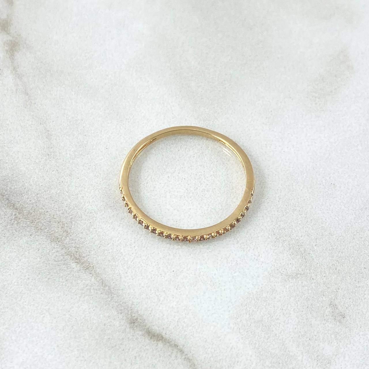 Anillo Churumbela 1.25gr / T7 3/4 / Circones Blancos Oro Amarillo 18K