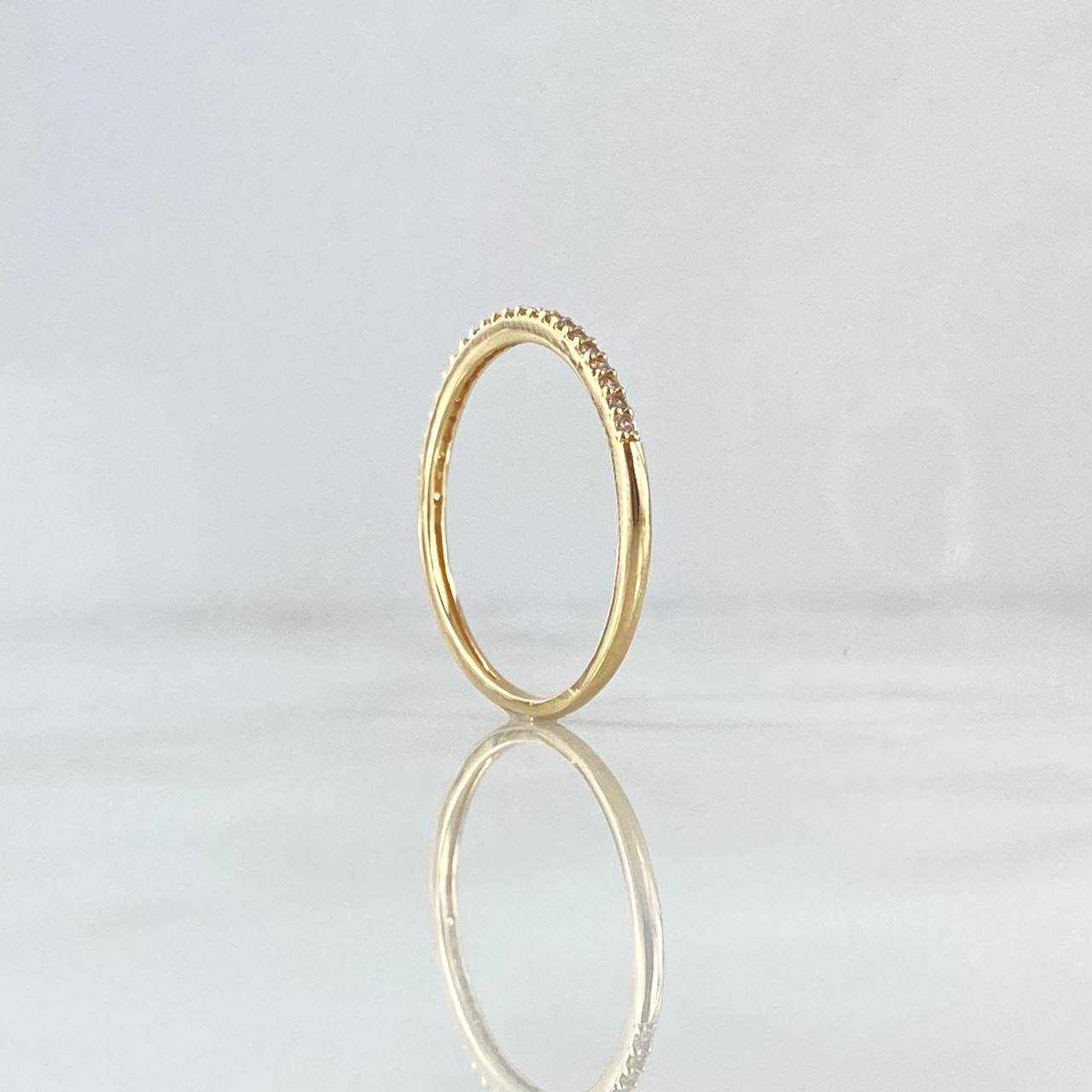 Anillo Churumbela 1.25gr / T7 3/4 / Circones Blancos Oro Amarillo 18K