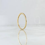 Anillo Churumbela 1.25gr / T7 3/4 / Circones Blancos Oro Amarillo 18K