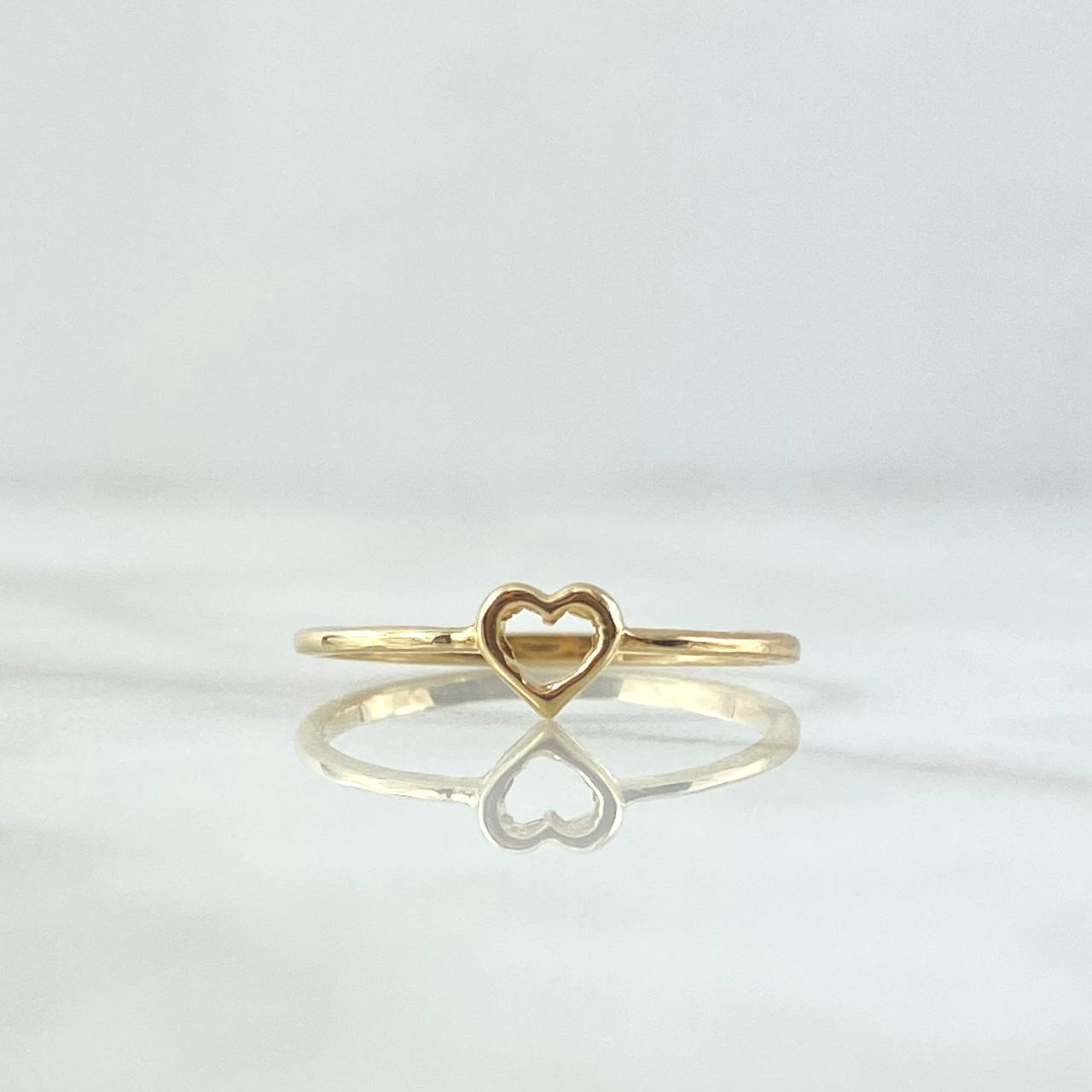 Anillo Silueta Corazón 1.25gr / T7 / Liso Oro Amarillo 18K