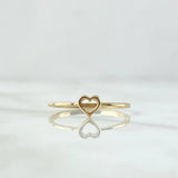 Anillo Silueta Corazón 1.25gr / T7 / Liso Oro Amarillo 18K