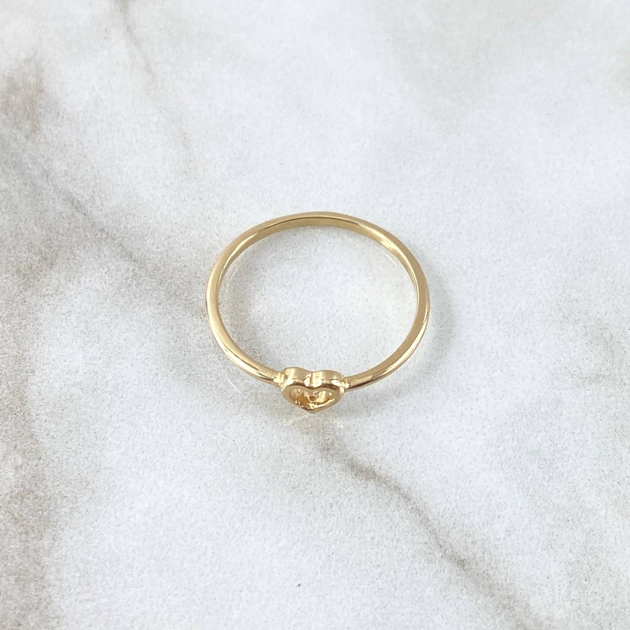 Anillo Silueta Corazón 1.25gr / T7 / Liso Oro Amarillo 18K