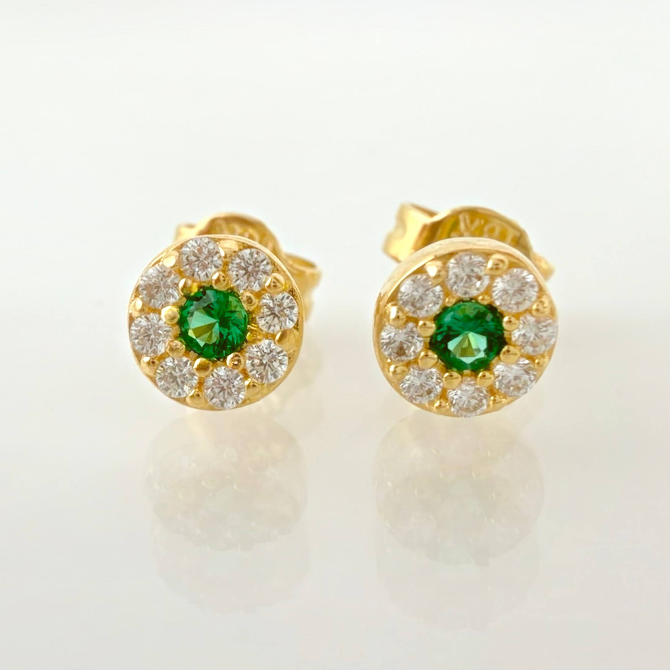 Set Circular Topos + Dije 1.4gr / 1cm / 5mm Oro Amarillo 18K ©