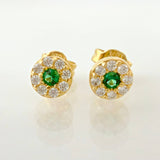 Set Circular Topos + Dije 1.4gr / 1cm / 5mm Oro Amarillo 18K ©