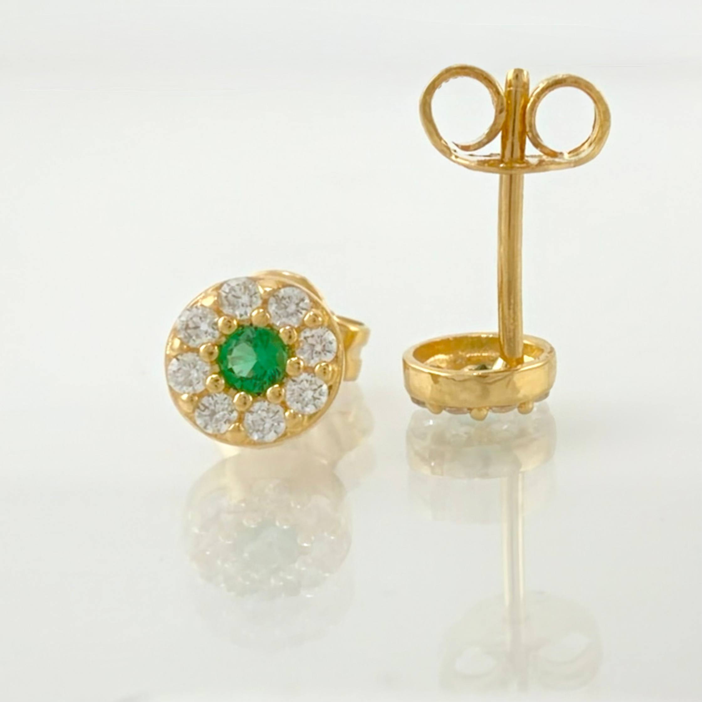 Set Circular Topos + Dije 1.4gr / 1cm / 5mm Oro Amarillo 18K ©