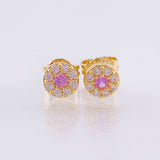 Set Circular Topos + Dije 1.45gr / 1cm / 5mm Oro Amarillo 18K ©