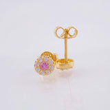Set Circular Topos + Dije 1.45gr / 1cm / 5mm Oro Amarillo 18K ©