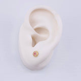 Set Circular Topos + Dije 1.45gr / 1cm / 5mm Oro Amarillo 18K ©
