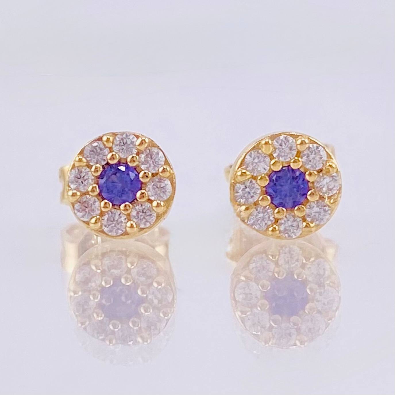 Set Circular Topos + Dije 1.5gr / 1cm / 5mm Oro Amarillo 18K ©